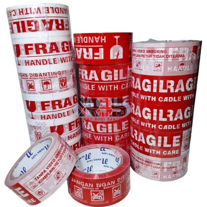 

Promo LAKBAN FRAGILE 48X1 YARD 6PCS LAKBAN JANGAN DIBANTING LAKBAN MERAH