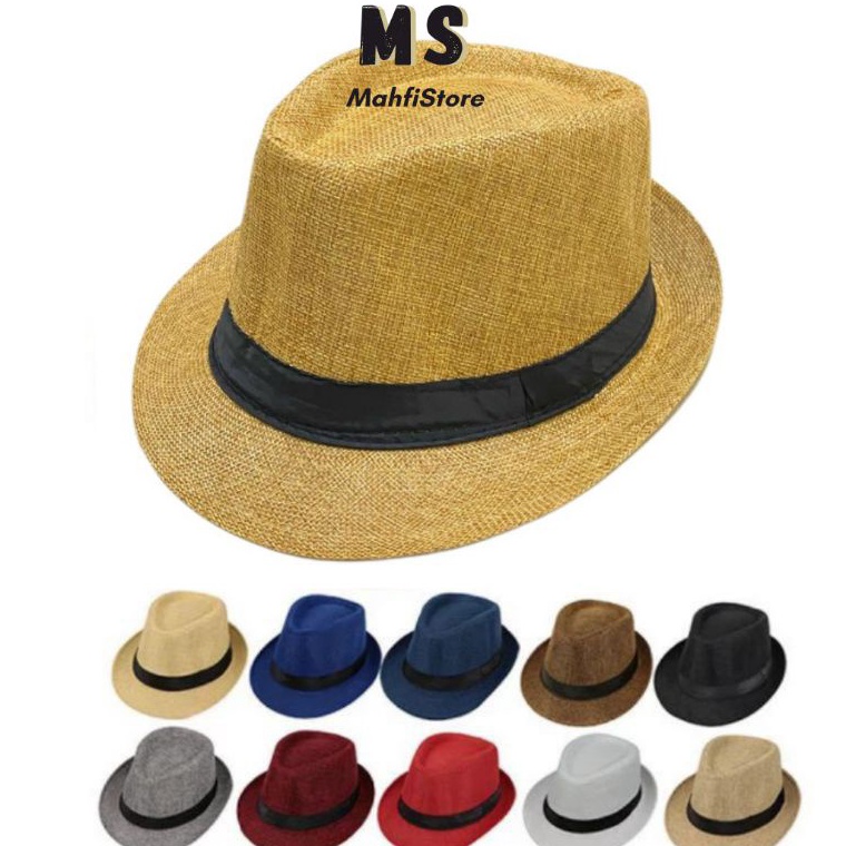 Big Deals Topi Jazz  Topi Cowok  Topi Pantai  Topi Pria  Topi Fedora import Keren Model Casual Vinta