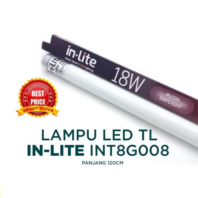 Bohlam LED T8 Lampu TL LED T8 IN LITE T8  IN LITE LED T8  INLITE T8  INLITE LED T8 INT8G8 18W