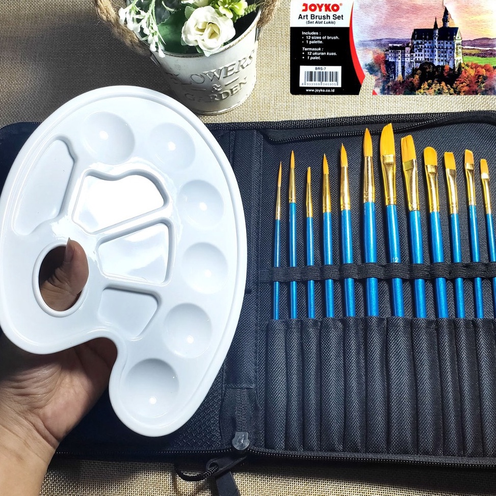 

ART W1W6 Joyko Kuas Lukis Palet Set BRS7 Alat Seni BRS7 Art Brush Pallete ORI