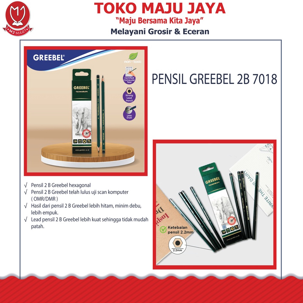 

ART V4J3 PENSIL GREEBEL 2B 718 Isi 12 Pcs