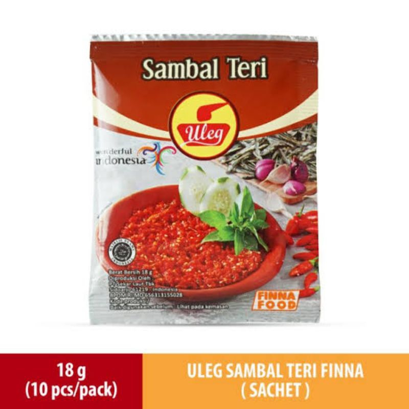 

sambal teri uleg 10 saset sambel ulek