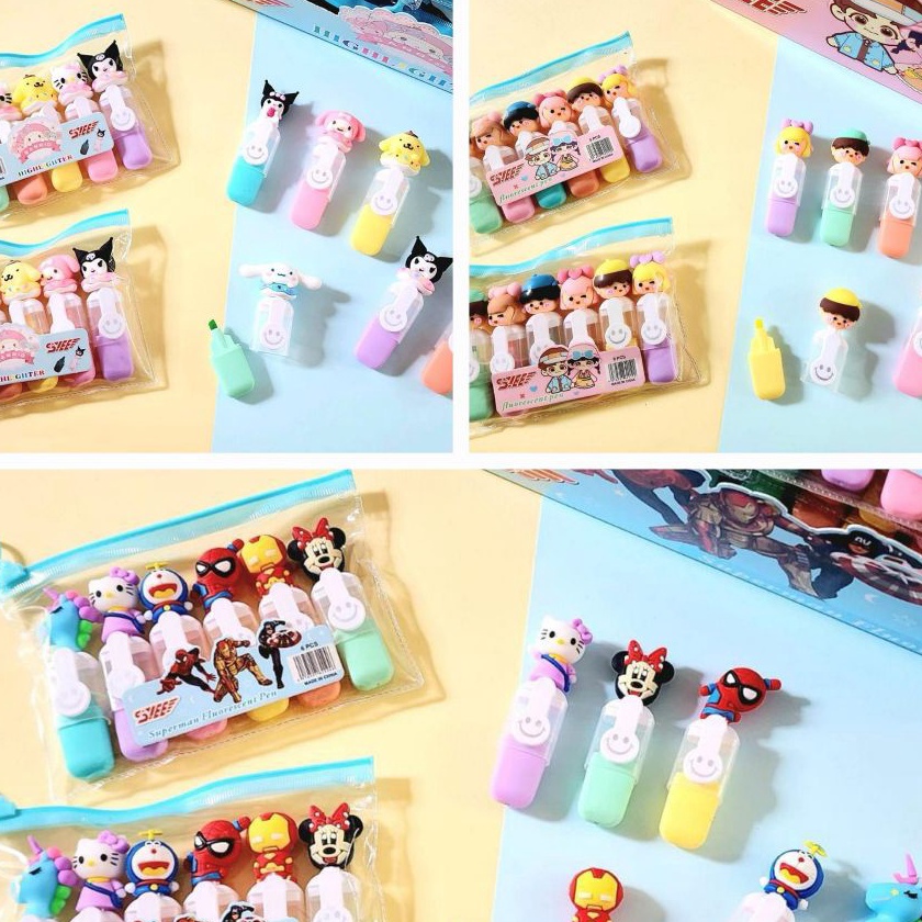 

KP8 1 SET ISI 6 Stabilo Stabilo pastel Hhlhter Stabilo boneka KARAKTER BOY GIRL