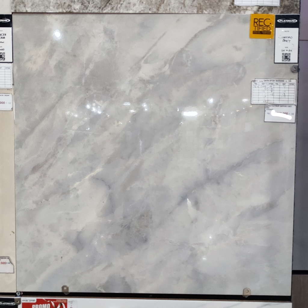 Keramik Lantai Halus 60x60 Platinum Sapporo Grey