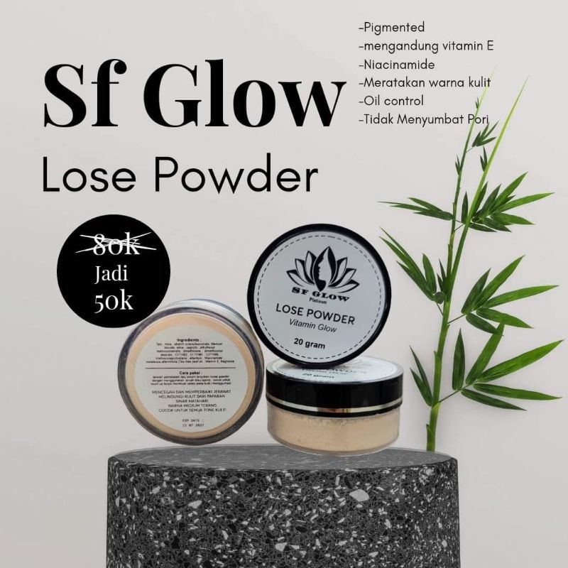 bedak tabur SF glow/lose powder SF glow