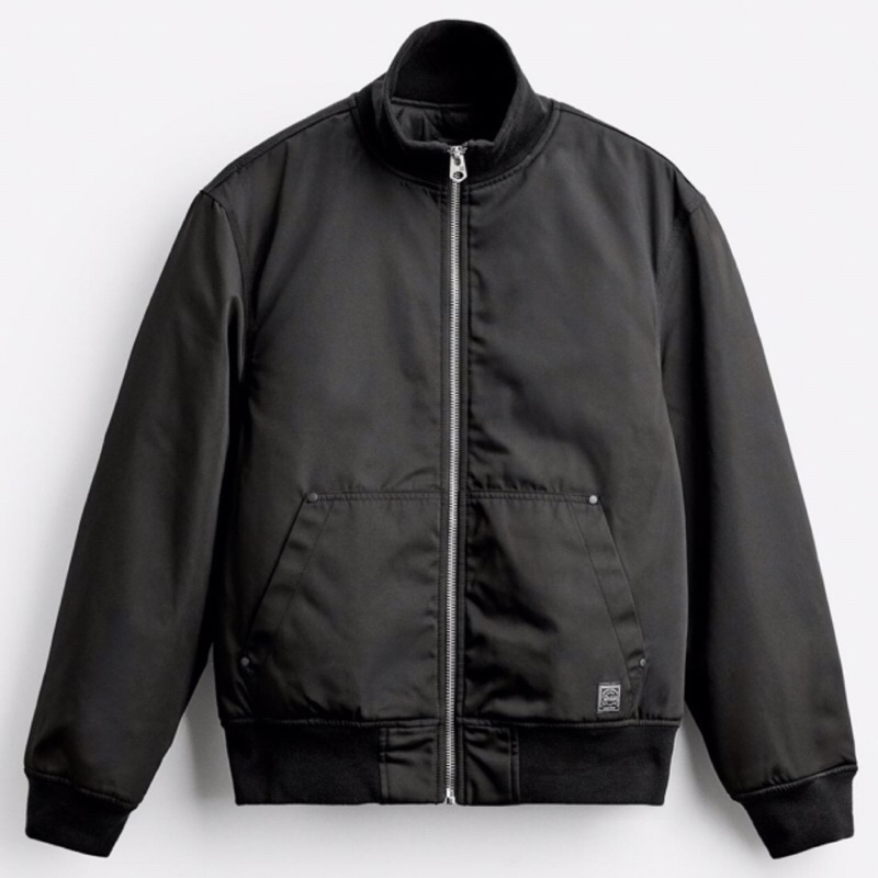 ZARA Men Jacket Water Repellent Bomber Jaket Pria Black
