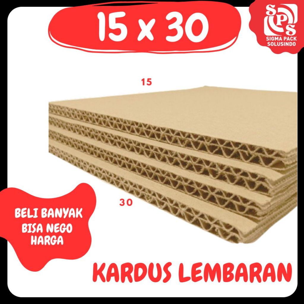 

Sheet 15x30 / 15x20 Lembaran Bahan Polos Double Wall Kardus Coklat Karton Packing