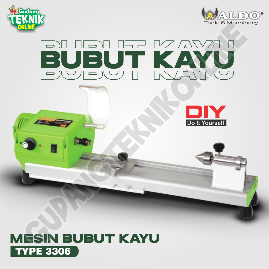 Mesin Bubut Kayu 300mm ALDO 3306 / Wood Lathe Beads Woodworking ALDO 30cm - Mesin Catok Kayu ALDO