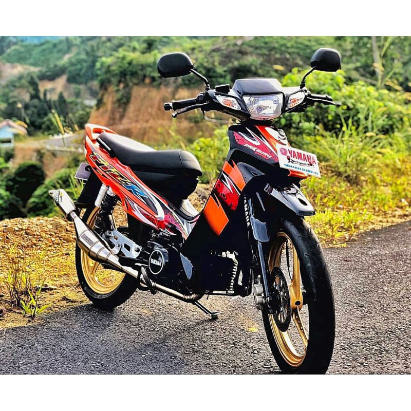 STICKER STRIPING ORI STANDAR YAMAHA FIZR F1ZR 2005 ORANGE I Striping standar ORI yamaha Fizr Fiz r 2