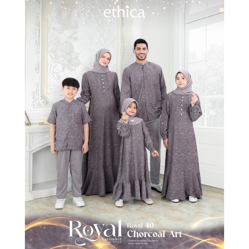 (COD) Sarimbit Keluarga 2025 ETHICA ROYAL 40 CHORCOAL ART || KAGUMI 331, KAHFI 331, KAGUMI KIDS 173,