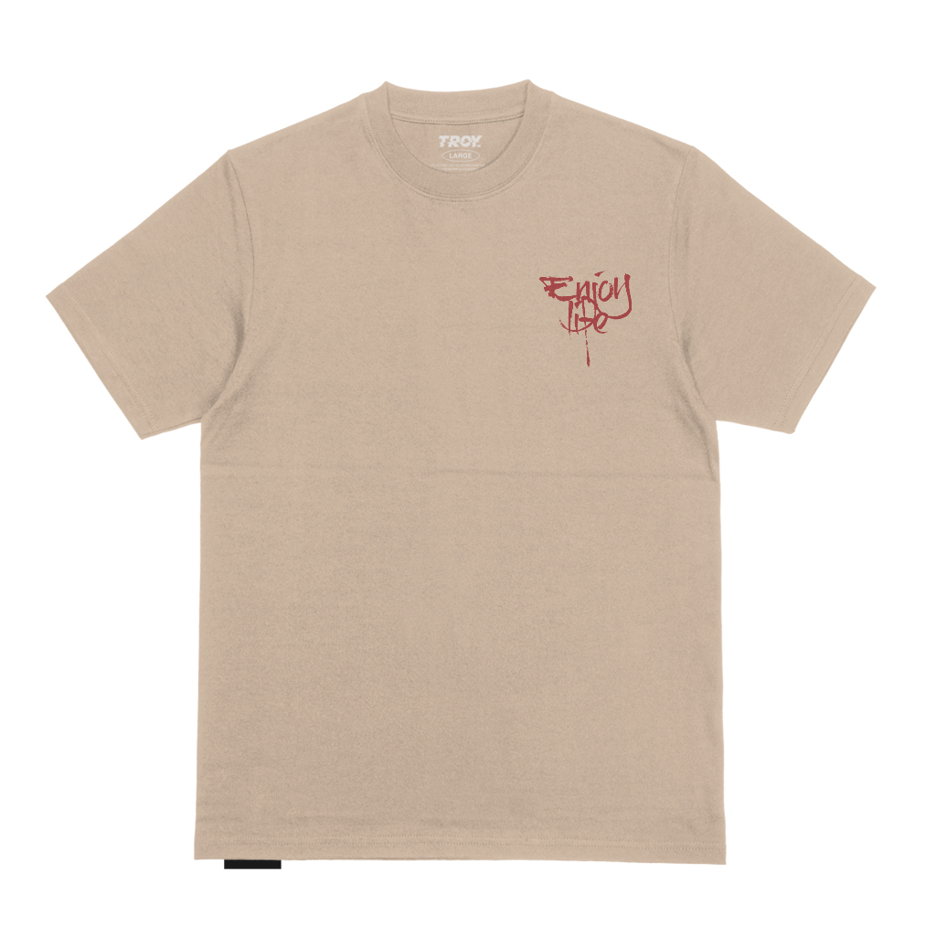 Troy Company Tshirt Brown Latte Enjoy Life - Kaos Lengan Pendek Kaos Coklat Latte MTD 2778