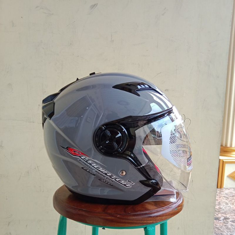 HELM NHK GLADIATOR DRC BLAK DOFF/OREN DOBEL VISOR ORIGINAL