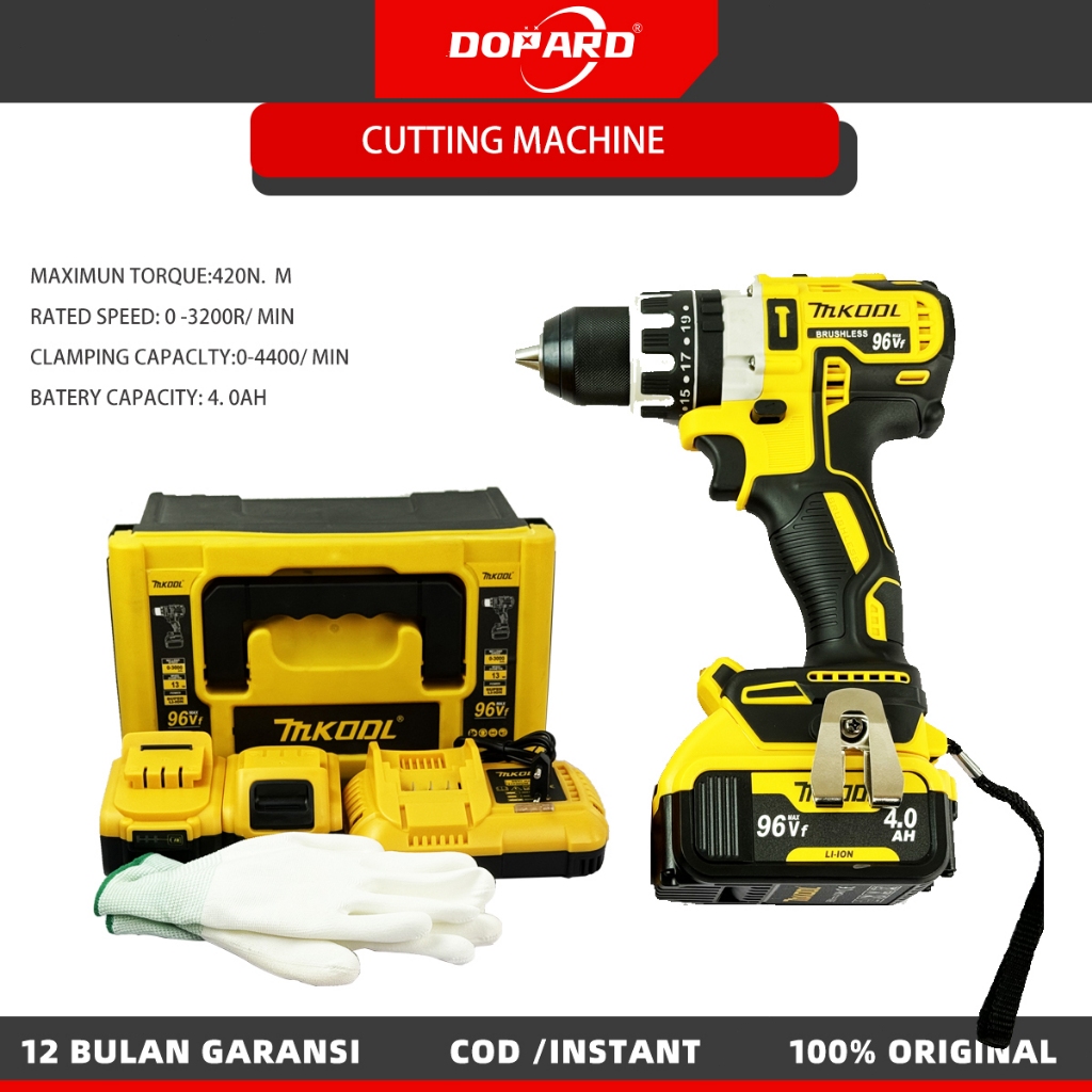 PROMO MKOOL Set alat lokasi konstruksi rumah bor listrik isi ulang baterai litium Motor tanpa sikat