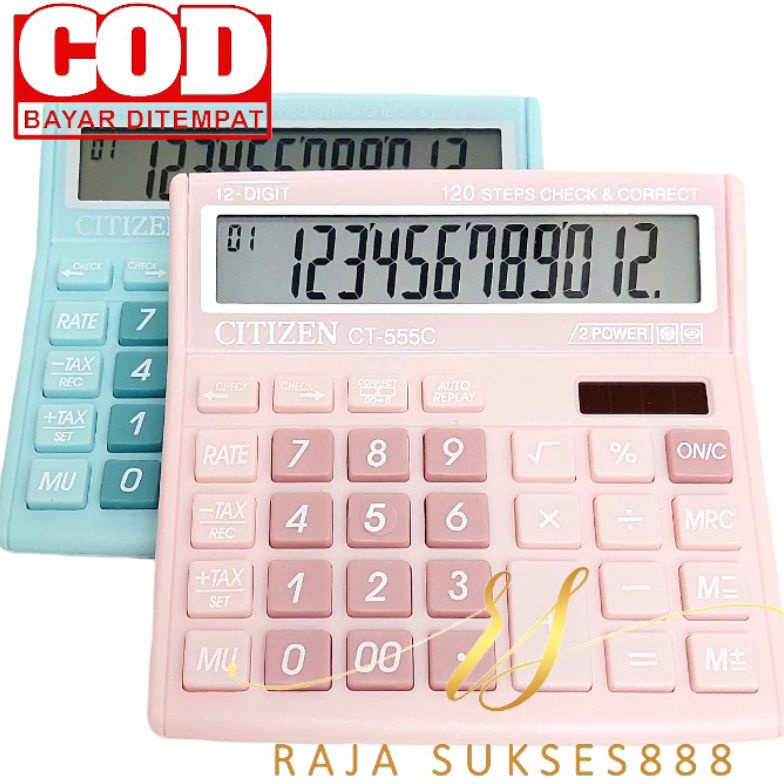 

ART X3T9 Calculator Citizen CT 555 Warna Pastel Kalkulator CITIZEN 555N 555 N 12 DIGIT CHECK ULANG CHECK CORRECT