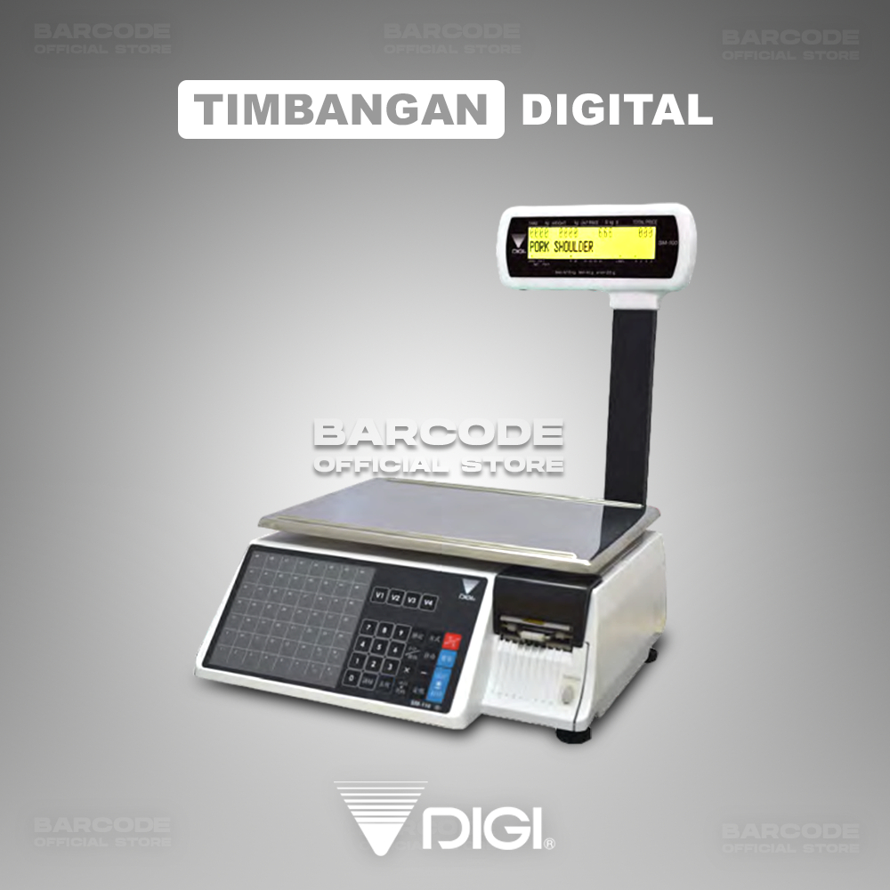 Timbangan Digital DIGI SM-100N Plus Timbang Buah Sayur Print Label Harga SM100 N