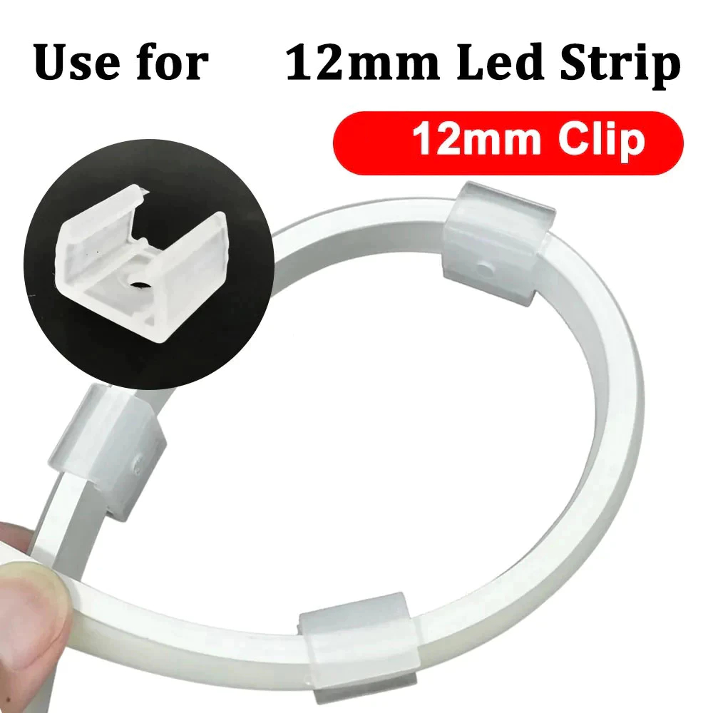 100PCS Dudukan Lampu Neon Klem Lampu Neon Braket Klem Neon Flexible Dudukan Neon Flex Led 12mm 17mm/