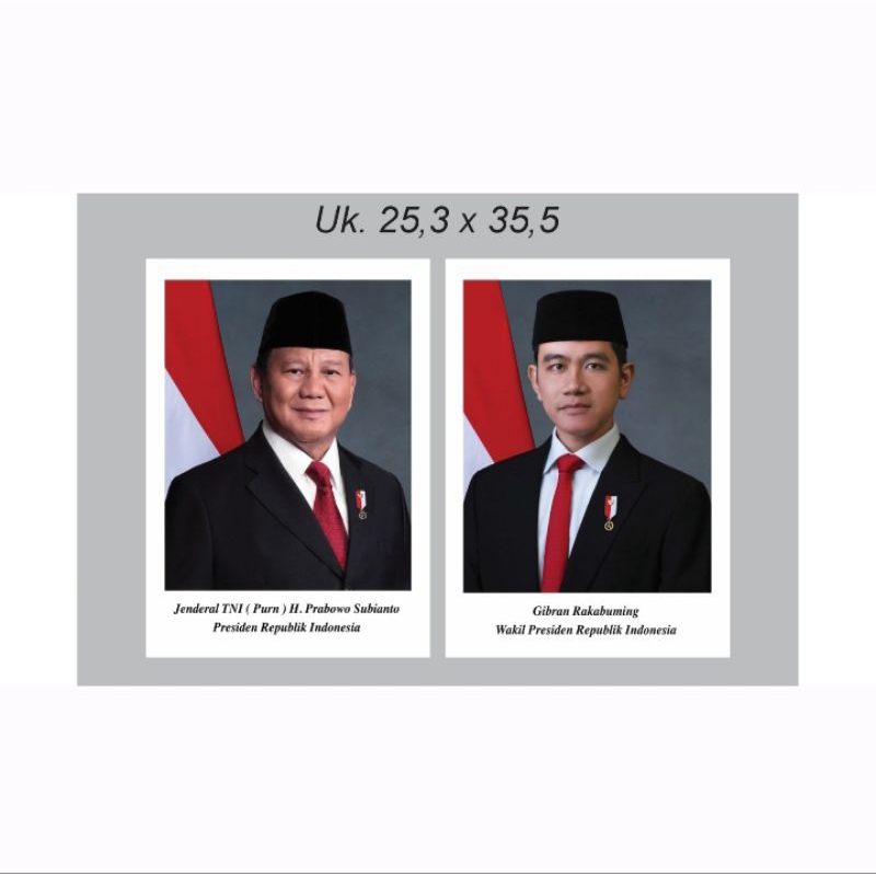 Foto Presiden dan Wakil Presiden terpilih/Poster Presiden dan Wakil Presiden Indonesia satu set