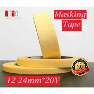 

[TERMURAH] Masking Tape Silicone Lakban Kertas Tahan Suhu Tinggi 12-24mmx20y