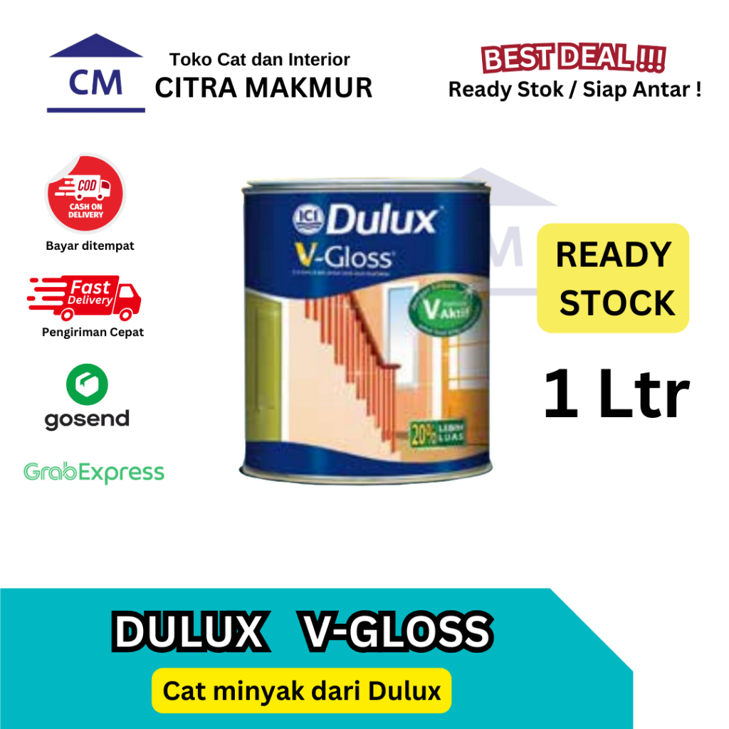 Dulux V-Gloss - 1 Ltr ( Cat Minyak Dulux )