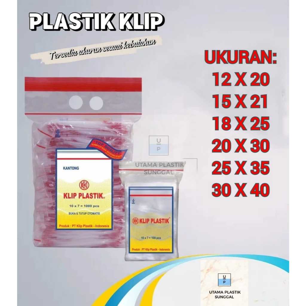 Klip Plastik / Plastik Klip / Plastik Zipper Merek KLIP PLASTIK Kualitas Bagus dan Tebal Ukuran 12x2