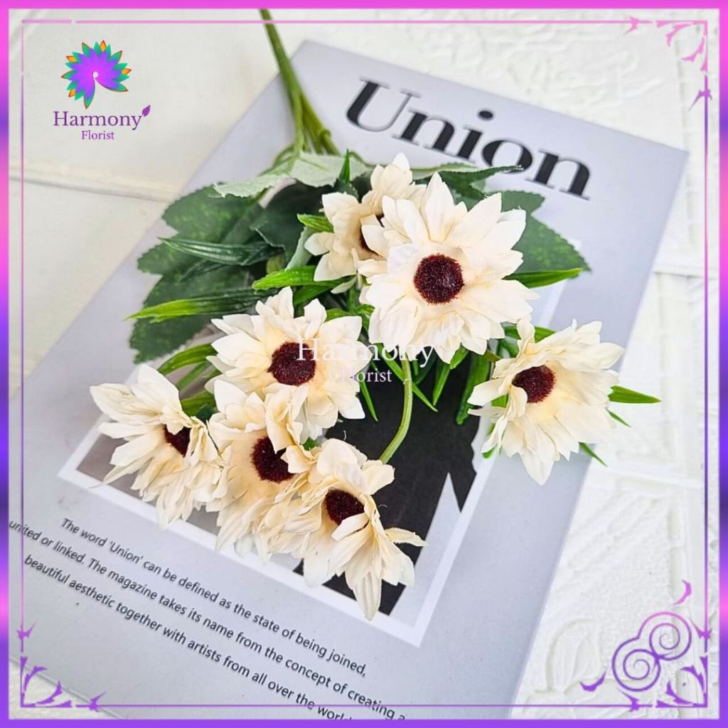 Bunga Krisan Matahari Kecil Plastik Bunga Artificial / Bunga Hantaran / Bunga Hias - (NK-88)