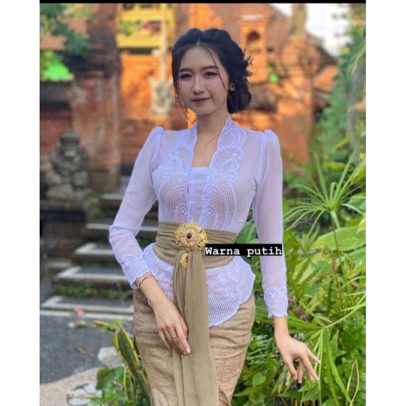 COD Kebaya bordir bali Kebaya bali tangan panjang Kebaya bordir motif daun Kebaya bali cantik Kebaya