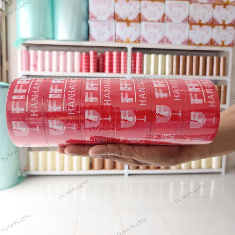 

100 Yard Lakban Fragile Merah - Lakban Jangan Dibanting MPI