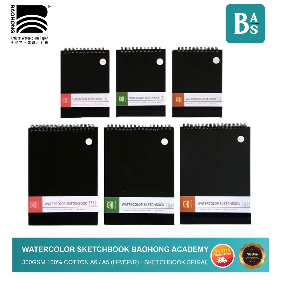 

KODE P94I Waterlor Sketchbook Baohong Academy 3gsm 1 tton A6 A5 HPCPR Sketchbook Spiral Buku Gambar Sketsa Buku Sketching