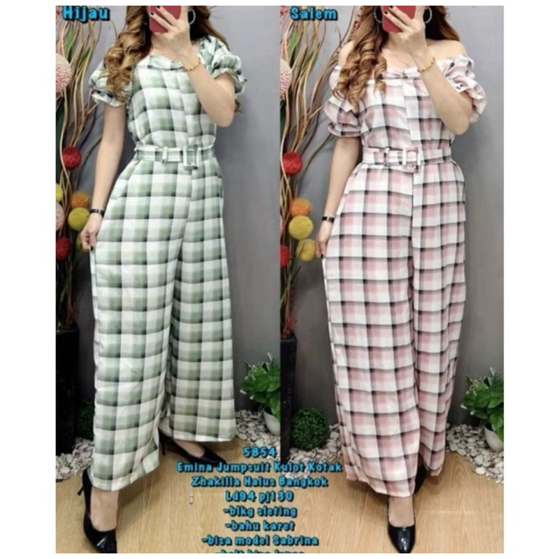 [ Siro ] Jumpsuit Panjang Wanita Enia Kotak Kulot Zhakilla Halus Premium  || Jumpsuit Panjang Elegan