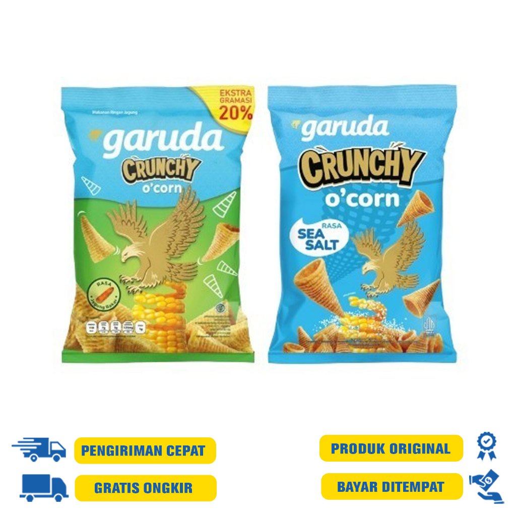 

GARUDA CRUNCHY O' CORN - JAGUNG BAKAR 70g + 14g | Sea Salt 84 GR