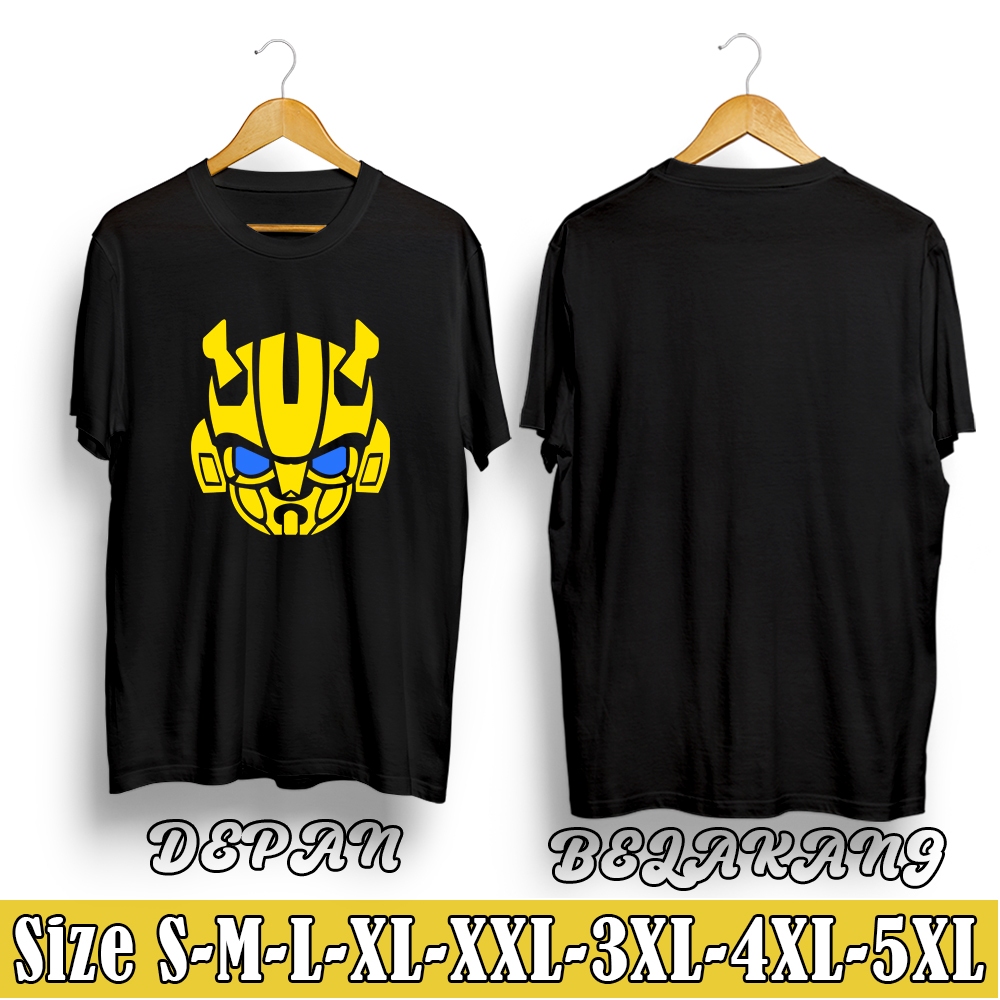 Baju Kaos Tshirt BumbleBee Head Transformer Unisex Cotton Combed 30s Amir de Fatih