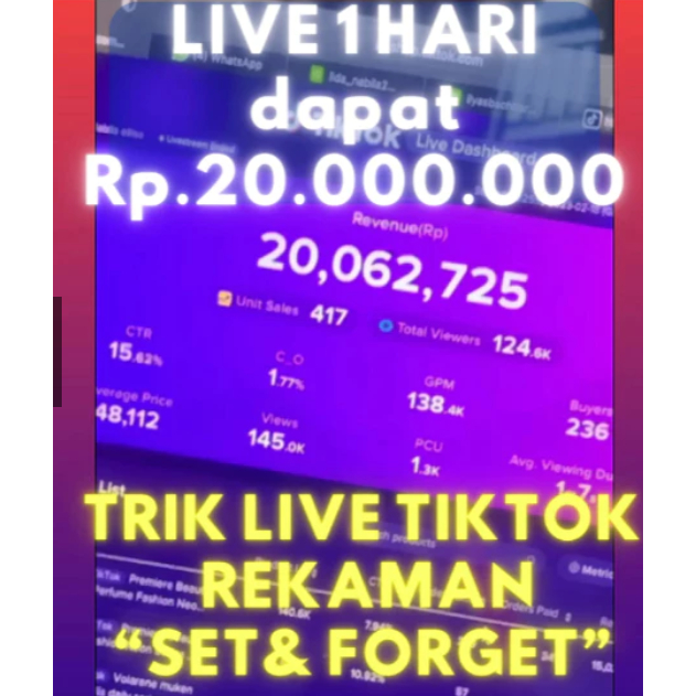 TRIK LIVE TIKTOK REKAMAN SET & FORGET | affiliate TIKTOK | Shopee affiliate | dropship LIVE AFFILIAT