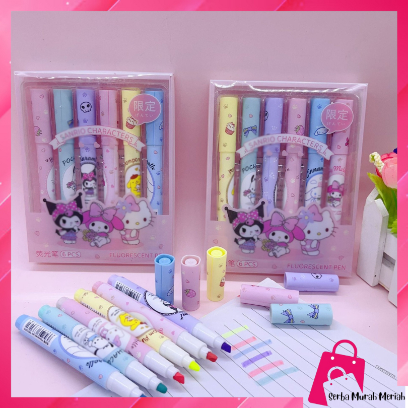 

SMM Set Highlighter Warna Warni Karakter Kartun 6PCS Motif Spidol Warna Pastel Pen Diary Marker Stationery Lucu Unik Penanda Buku Warna Warni Pena Ujung Lembut