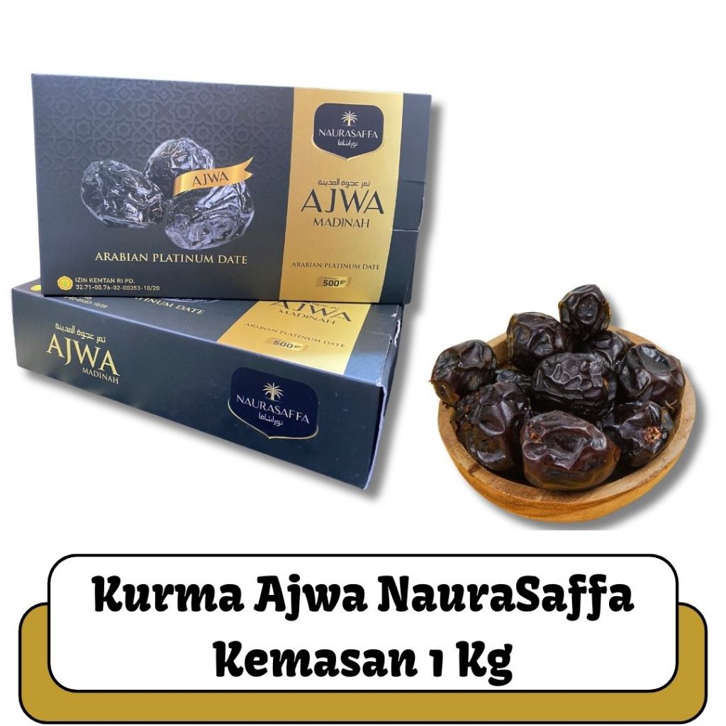 

OLEH OLEH HAJI DAN UMROH 1KG KURMA AJWA MADINAH GRADE A KEMASAN BOX I AJWA MIX I KURMA AJWA PREMIUM I KURMA NABI