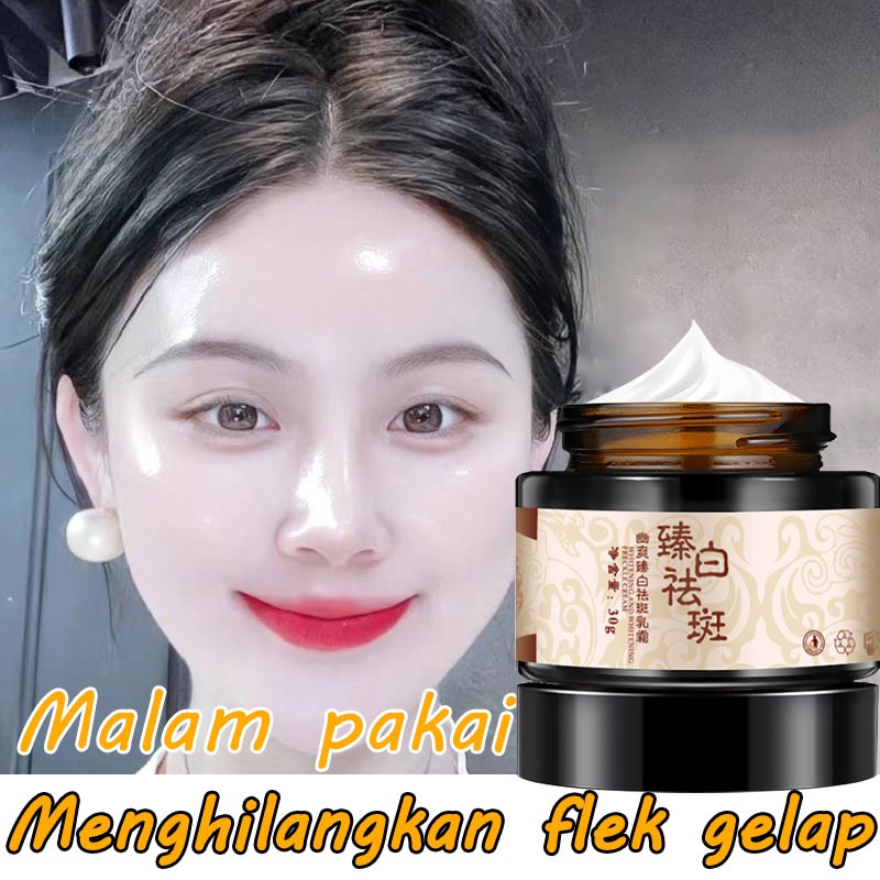 30g flek hitam membandel Krim cream pemutih wajah glowing cepat Melasma Cream Herbal Whitening Freck