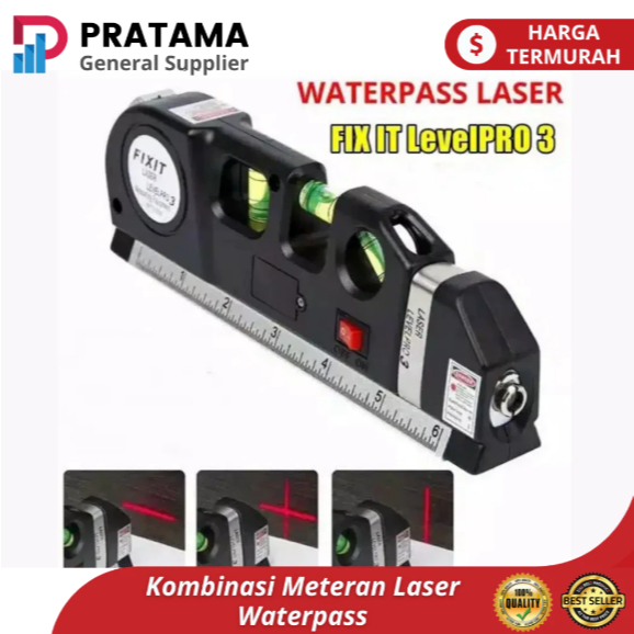 Laser Waterpass - Laser Level pro3 ORIGINAL Fixit / Kombinasi Meteran