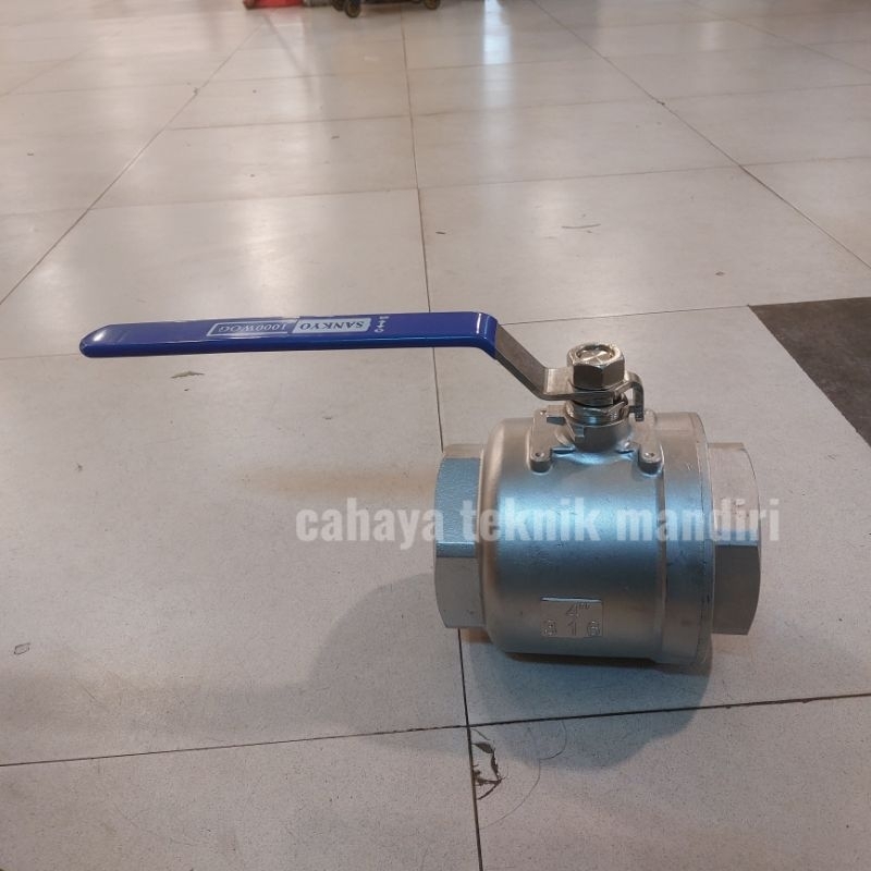 SANKYO 1000 WOG (2p) ball valve 4 inch lubang full bore stainless steel sus ss 316 stop kran anti ka