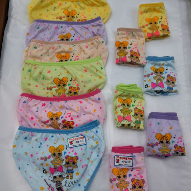 DRN 12 pcs Celana dalam anak wanita Dorenn kids