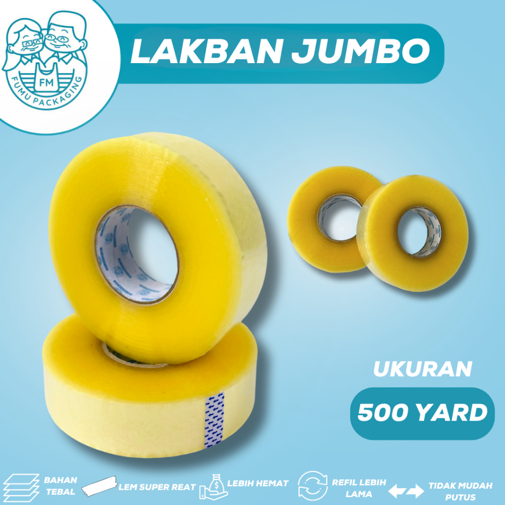 

Al Lakban Bening / Lakban 45 mm x 500 Yard Solatip Premium Kuat Harga Termurah /500 yard/Lakban