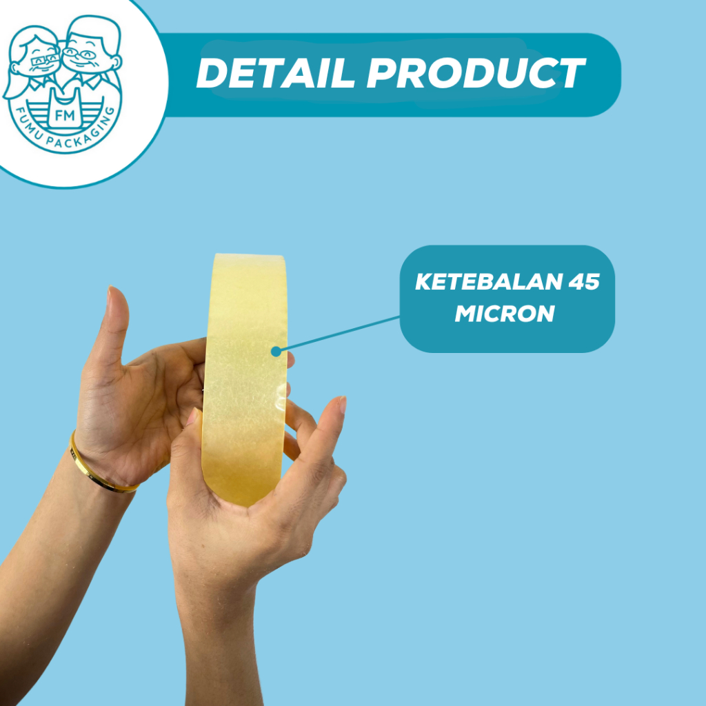 

HenJO Lakban Bening / Lakban 45 mm x 500 Yard Solatip Premium Kuat Harga Termurah /500 yard/Lakban