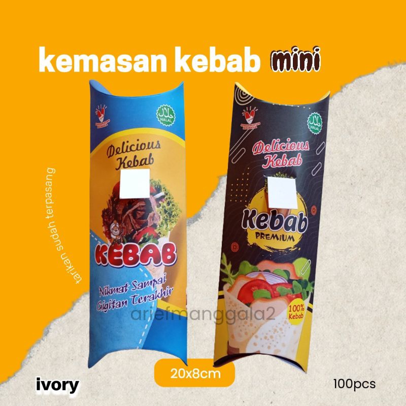 

@100pcs kertas kemasan dus kebab mini IVORY full warna uk 20x8