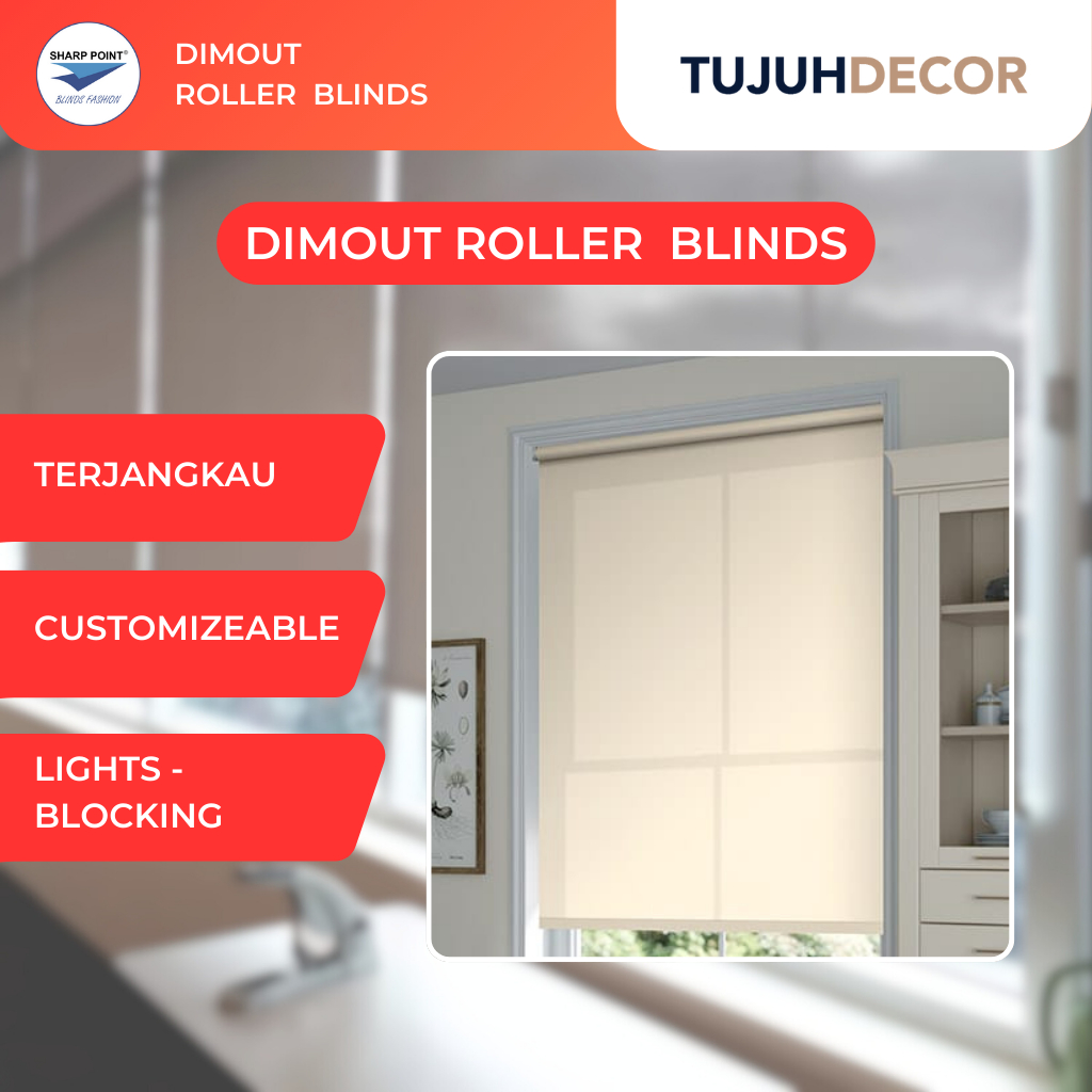 Roller blind dimout/tirai jendela rumah-tirai minimalis/sharppoint