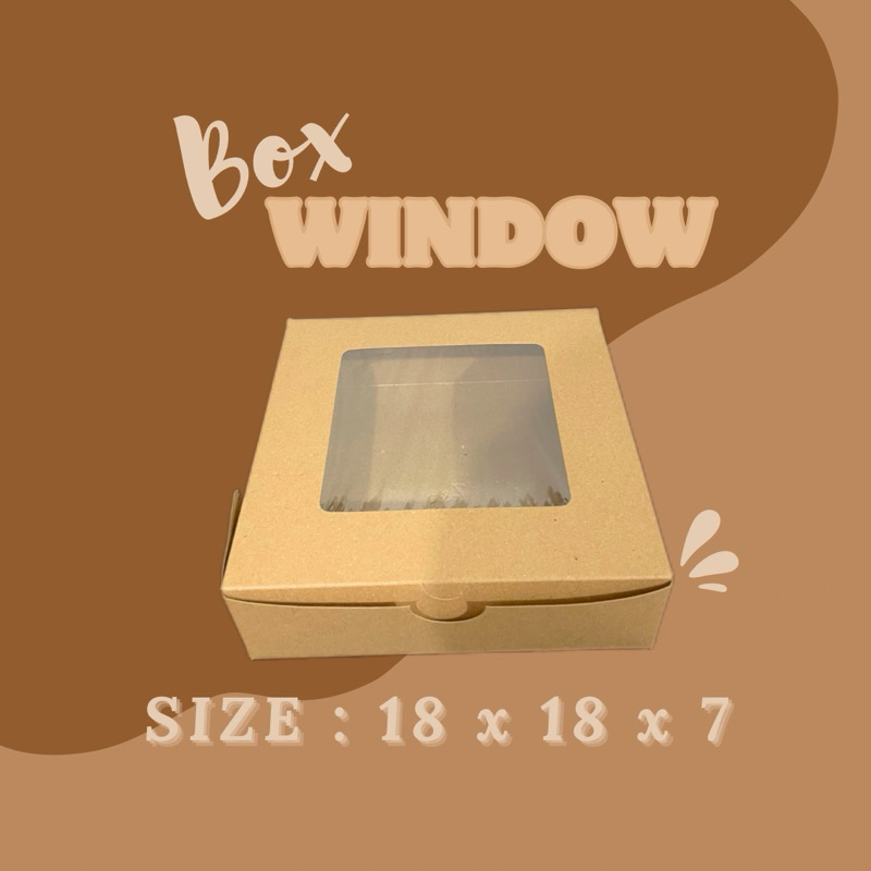 

GUDANG LAKBAN Box Window Kotak Kue Kotak Nasi Uk 18 x 18 x 7