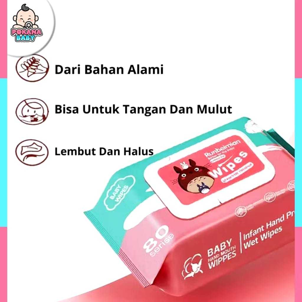 Tisu Basah Bayi Wipes 80 Series - Non Alkohol Aman Untuk Bayi