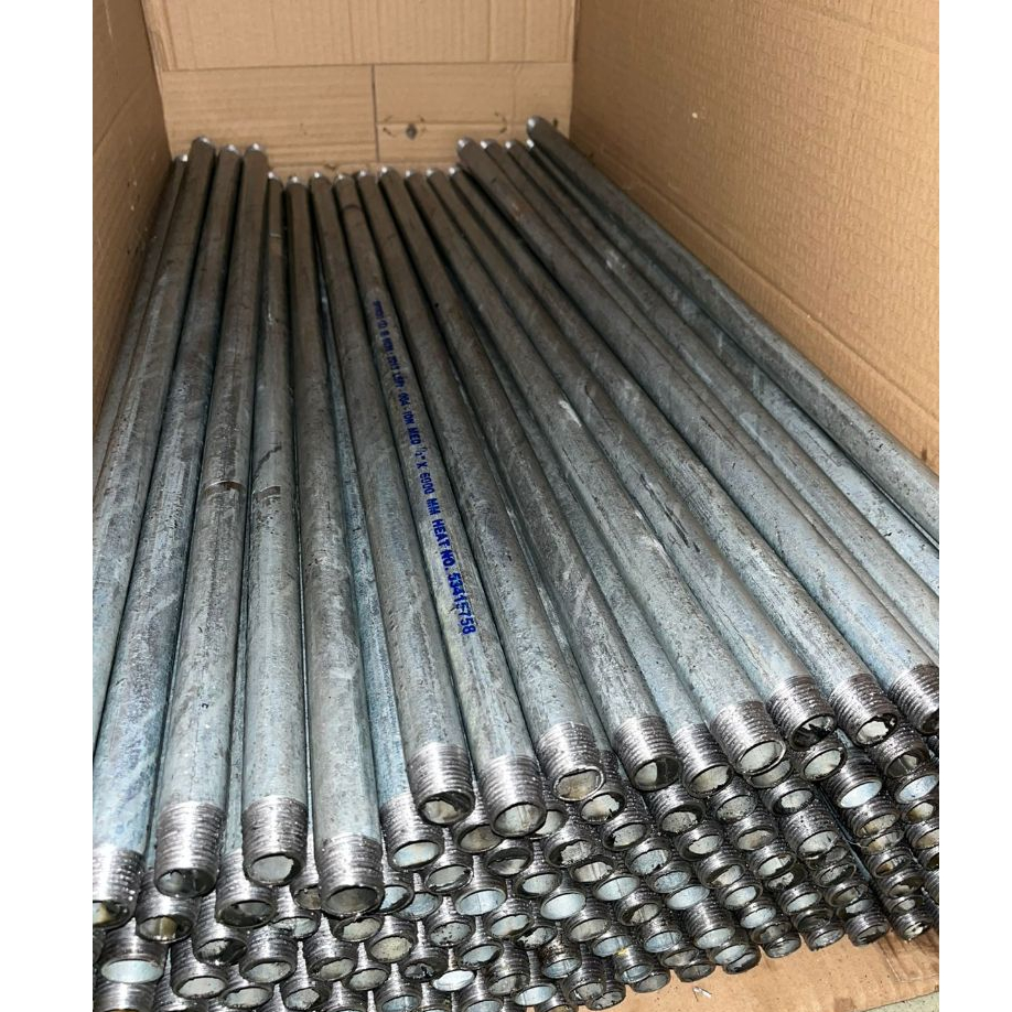 Pipa Nepel Galvanis 1/2" Inch SPINDO Pipa Besi Drat Luar 1/2" Senai Kanan Kiri Medium A SNI R