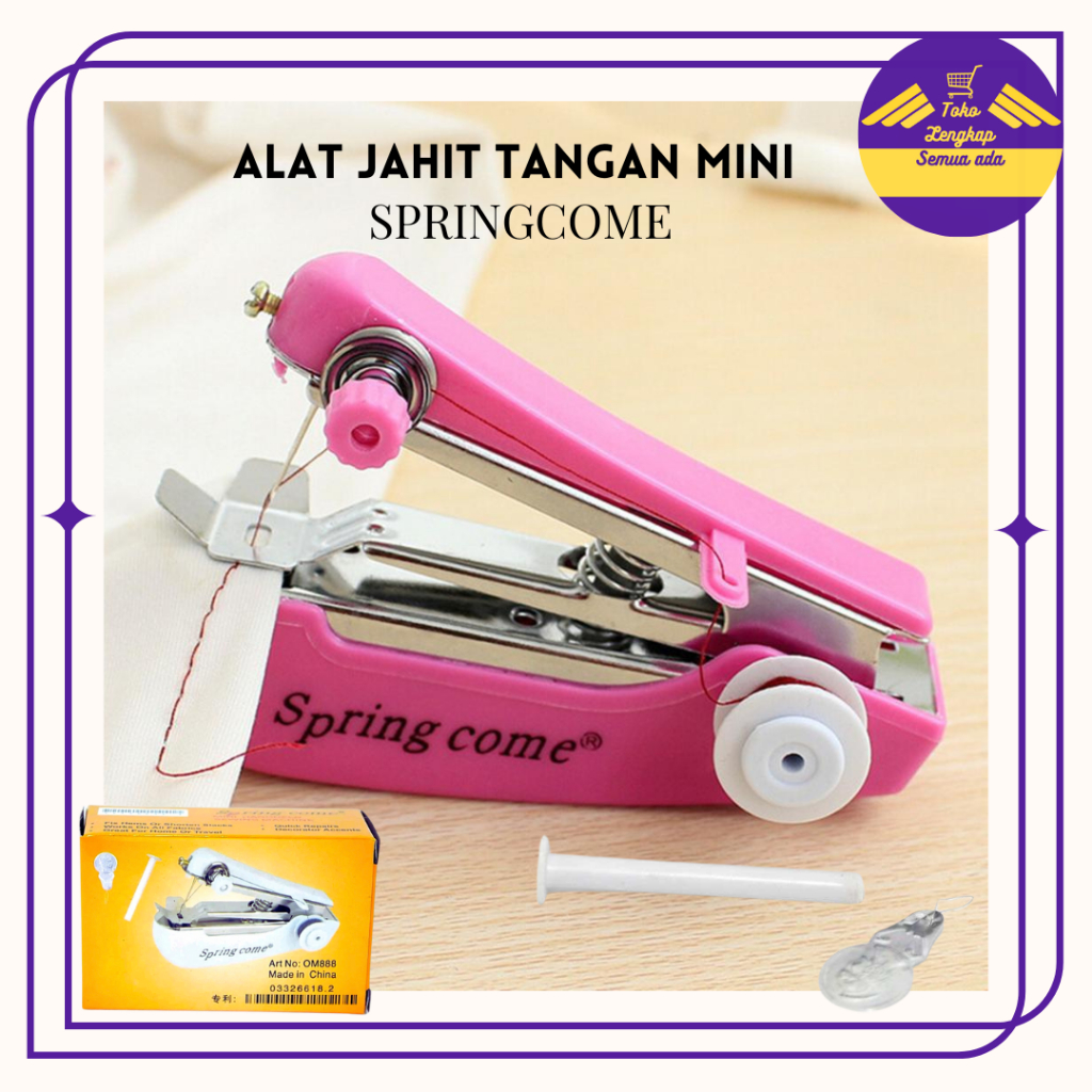Mesin Jahit Portable Mini Mesin Jahit Tangan Spring Come Alat Jahit Mini Mesin Jahit Mini manual- TL