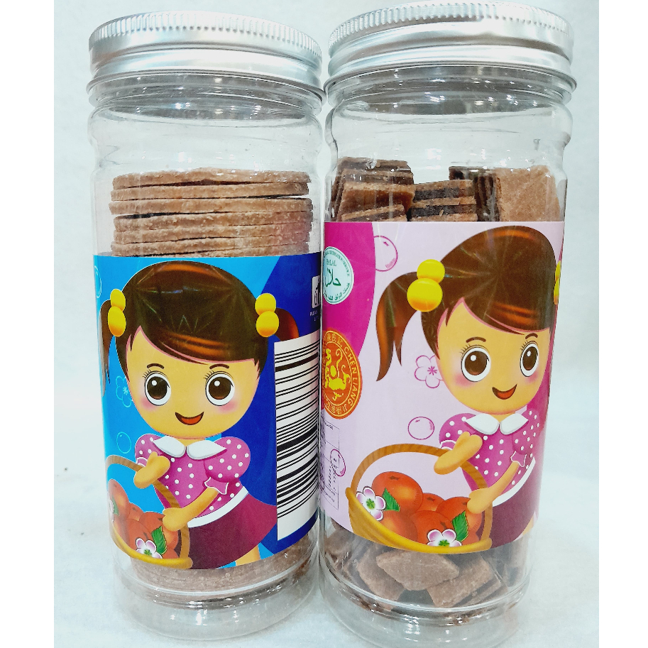 

[HALAL] Haw Flakes Permen Sanca Lapis / Coin Besar 180gr Candy Asem Manis Toples