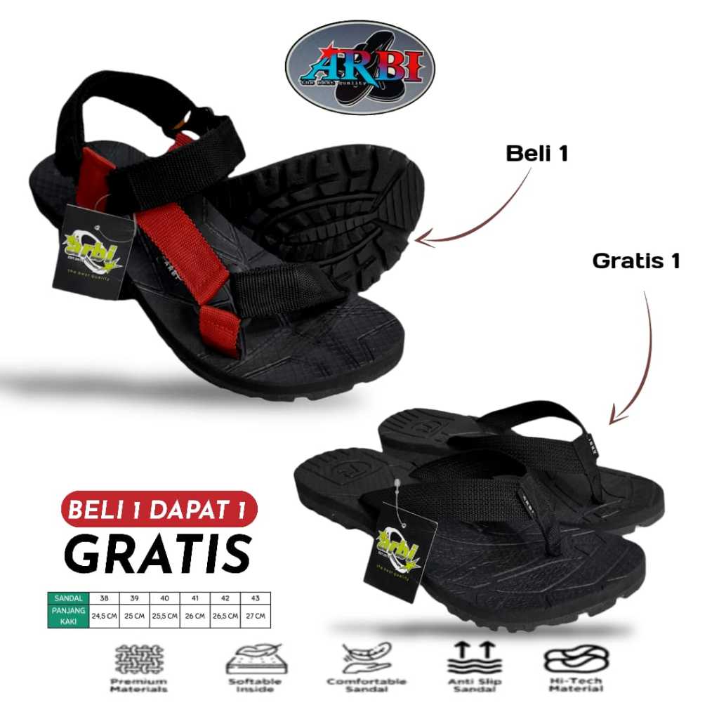 PAKET HEMAT Sandal Gunung / Sandal Gunung Outdoor Pria / Sandal Selop / Sandal Pria Murah / Sandal G