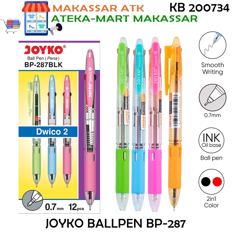 

[BOX/12PCS] JOYKO BALLPEN 2 WARNA BP-287