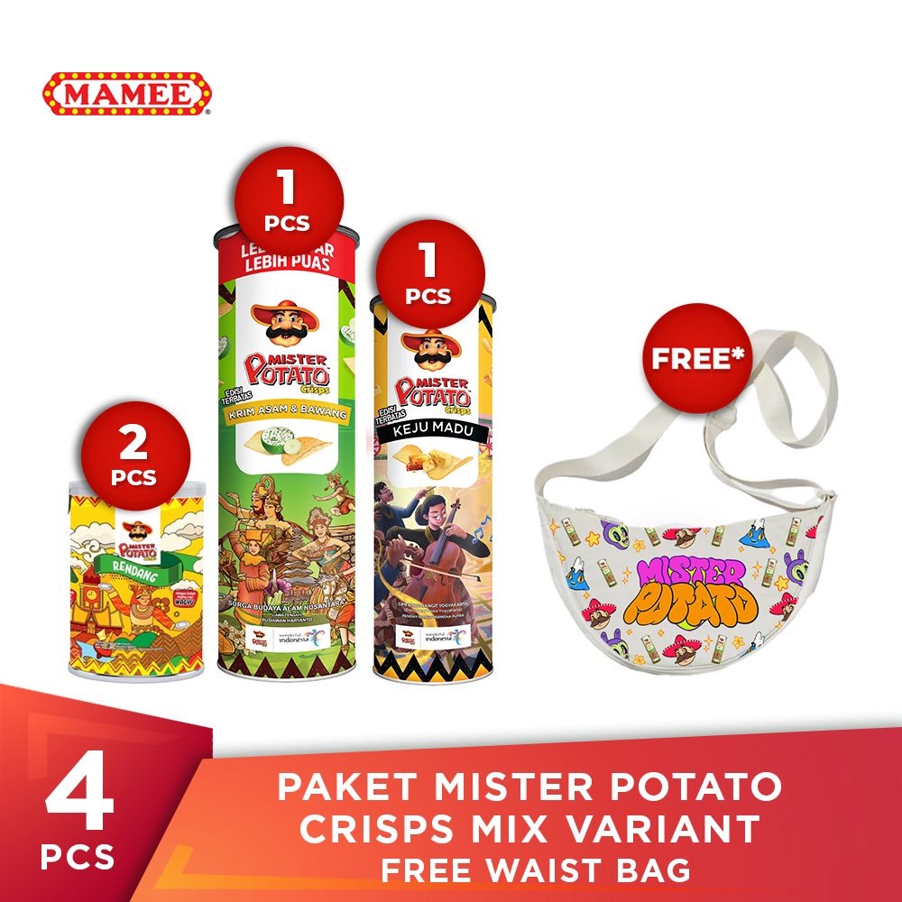 

Mister Potato x Muklay - Paket Mister Potato Crisps Mix Variant Free Waist Bag
